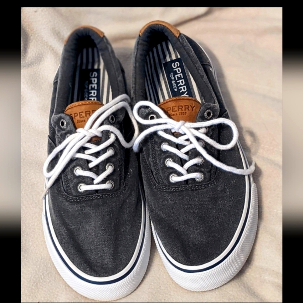 Sperry Blue Denim Canvas Lace-up Loafer Sneaker Men's Size US 10